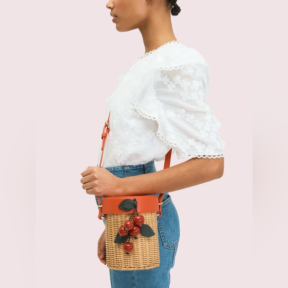 Kate Spade New York Picnic Wicker Cherry Crossbody - Picture 2 of 16